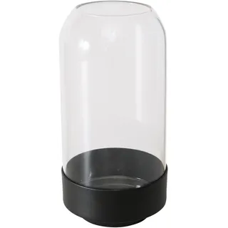 BOLTZE Vase Malena (Farbe Schwarz/Transparent, aus Glas/Metall, Matt, Höhe 18 cm, Ø 9 cm, Rund, Handgearbeitet, Wasserfest, Minimalistisches Design, Blumenvase, Dekoration) 2048113