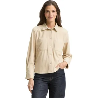 TOM TAILOR Damen 1048683 Loose Fit Cordbluse, 29517-Sand Stone Beige, 36