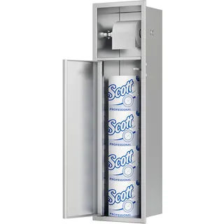 Neodrain Unterputz-Schrankmodul Edelstahl Badezimmerschrank Eingebaute Nische mit Toilettenpapierhalter für Klobürstenhalter, 63 x 15 x 15 cm