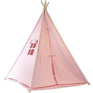 Spielzelt , Rosa , Holz, Textil , Fichte , 120x160x120 cm , EN 71, CE, FSC 100% , Spielzeug, Kinderzelte