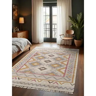 ELLE DECORATION Kelim Imani Juteteppich 80 x 150 cm Beige/Creme