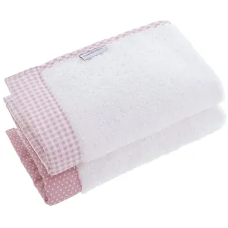 Cambrass - Set 2 Kapuzenhandtücher Vichy10 Rosa 25x35x1 cm