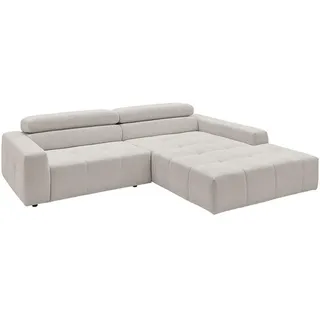 KAWOLA Eckcouch Cord 4-Sitzer Silber