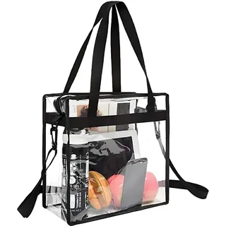 Transparente Tasche, Durchsichtige Tasche, 30x30x15cm PVC Clear Bib Bag | Schultertasche, Waterproof Handtasche für Arbeit, Fitnessstudio, Sportspiele und Konzerte