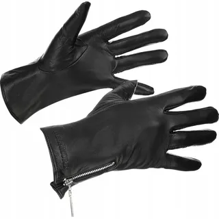 Damen Lederhandschuhe, Fleece, Teddybär, BELTIMORE L/XL, Fünffinger, warm