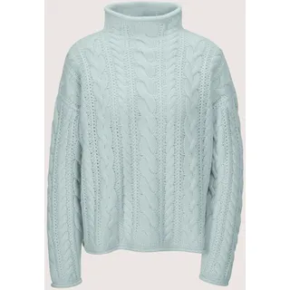 Longpullover MADELEINE "Strickpullover Stilvoller Grobstrickpullover mit Zopfmuster", Damen, Gr. 48, grün (salbei), Obermaterial: 90% Schurwolle WV. 10% Kaschmir WS., Modern, Pullover Longpullover, Mit Zopfmuster