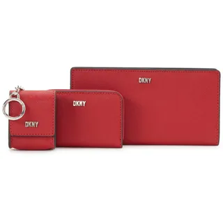 DKNY Damen Casual Phoenix 3 in 1 Box Set Klassische Geldbörse, BRT rot/Silber, Einheitsgröße, Casual Phoenix 3-in-1 Box Set Classic Wallet