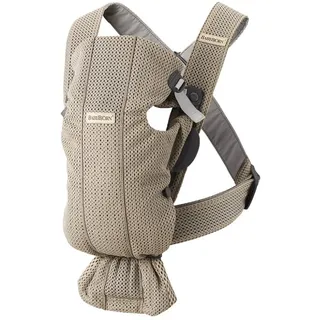 BabyBjörn Babytrage Mini, 3D-Netzstoff, Grau-Beige
