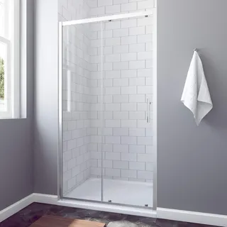 AQUABATOS® 100 x 185 cm Nischenschiebetür Duschabtrennung Duschtür Nischentür Schiebetür Duschwand Glas Dusche ESG