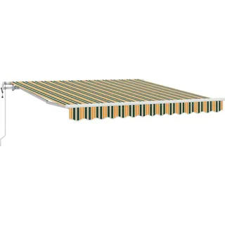 vidaXL Ausziehbare Markise Grün und Gelb 300 x 250 cm - Grün