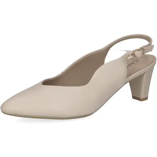 CAPRICE Damen Pumps aus Leder, Beige (Cream Perlato), 39