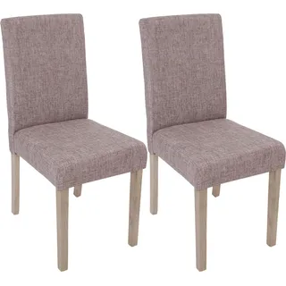 2er-Set Esszimmerstuhl Littau, Stuhl Küchenstuhl Textil, grau, Beine Struktur - Eiche - Grau