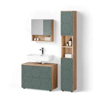 livinity Ronco 3-tlg. Grün Eiche