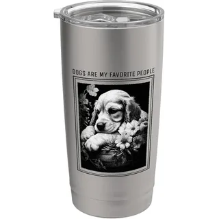 Hunde sind meine Lieblingsmenschen (Lustiges Hundestatement) Doppelwandiger Edelstahl-Thermobecher