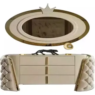 Schminktisch Spiegel Luxus Konsole Kommode Schlafzimmer Holz Modern Design