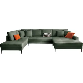 trends by hg Wohnlandschaft Cord 3-Sitzer Grün