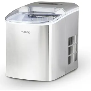 h.koenig Eiswürfelbereiter, 12kg in 24h, 2 Eiswürfelgrößen, Automatisch, Eiswürfelschaufel - Schwarz