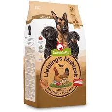 GranataPet Liebling's Mahlzeit Adult Geflügel, Trockenfutter für Hunde, Hundefutter ohne Getreide & ohne Zuckerzusätze, Alleinfuttermittel, 4 x 1,8 kg