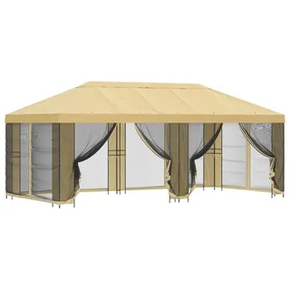 vidaXL Garten Pavillon mit Seitenwänden 6 x 3 m Creme - Creme