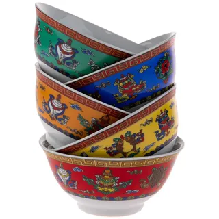 Lachineuse Serie 5 Asiatische Reisschalen Mehrfarbig 11,5 cm