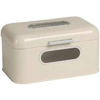 Echtwerk Brotkasten , Creme , Metall , rechteckig , 20x16.5x30 cm , lebensmittelecht, nachhaltig, Sichtfenster, Luftlöcher , Küchenzubehör, Vorratsbehälter, Brotkästen