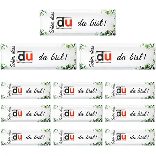 Giftota 12pcs Schön dass du da bist Geschenke - Gastgeschenke Hochzeit Konfirmation Taufe Geburtstag - Eukalyptus Stil Hülle Filz Geschenk Verpackung - Dankeschön Geschenk, Ohne Schokolade