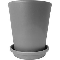 Meliflor Keramiktöpfe mit Schale, grau, 30x34cm