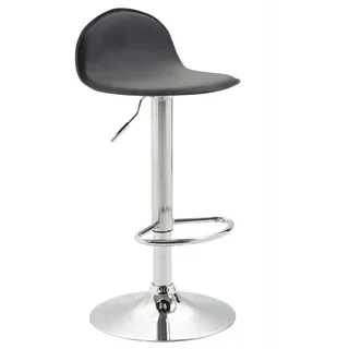 CLP Barhocker Lana V2 Kunstleder drehbar und stufenlos verstellbar schwarz Gestell Farbe chrom - Schwarz