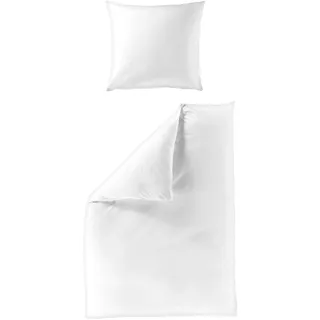 BIERBAUM Bettwäsche »Elegant uni« 3 Stk., tlg. Mako-Satin, 100% & Baumwolle, Uni, pflegeleicht, weiß,