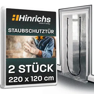Hinrichs 2x Staubschutztür mit Reißverschluss rechts 220 x 120 cm transparent