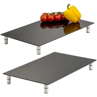 bremermann Herdabdeckplatte 2er-Set, schwarz , Glas , 30x6x52 cm , Küchen, Küchenelektrogeräte, Herde, Herdabdeckplatten