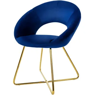 ML-Design Esszimmerstuhl Samt Blau