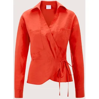 MADELEINE Langarmbluse »Bluse Wickelbluse mit Schößchen«, orange