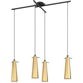 EGLO Pinto Gold 4-flg. 36 cm zylinderförmig gold, schwarz, transparent