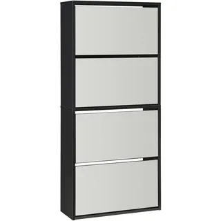 [en.casa] Lund 60 x 134 x 24 cm verspiegelt / schwarz