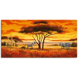 Artland Wandbild »Afrikanische Landschaft II«, Afrika, (1 St.), als Alubild, Outdoorbild, Leinwandbild, Wandaufkleber, versch. Größen, braun