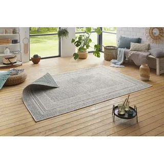 Hanse Home Flachgewebe Wendeteppich Frame für In- & Outdoor (100% Polypropylen, UV- und Witterungsbeständig, Fußbodenheizung geeignet), 120x170 cm, Grün/Creme