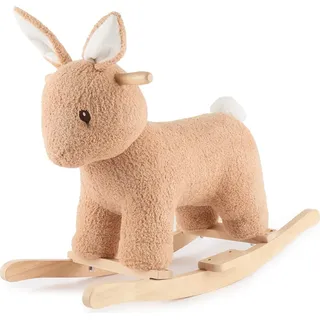 Bieco Plüsch Schaukeltier Hase Fine, 68 cm | Kinder Schaukelstuhl mit Sicherheitsgurt | Baby Schaukel | Schaukel Kleinkind | Schaukeltier Baby | Baby Schaukelwippe ab 9 Monate | Schaukelpferd Holz