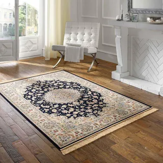 Taracarpet Teppich Palazzo Royal Täbriz blau 195x300 cm Kurzflor Orientteppich für Wohnzimmer Esszimmer und Schlafzimmer