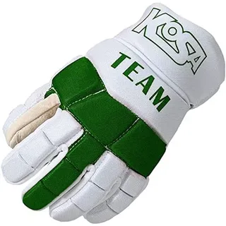 KOSA Team Bandy EIS Schutzhandschuh Leder entworfen langlebig und flexibel, Bequemer Griff verbessert die Strickhandlung, schnelle Bewegungen & Extra gepolsterte Rückansicht für Hand- und