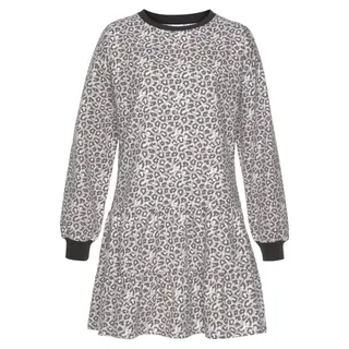 LASCANA Sweatkleid Schwarz/Weiß 50