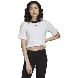 adidas Damen Crop Tank Top, white/Black, 34