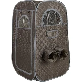 COSTWAY Tragbare Dampfsauna, Saunazelt für 1 oder 2 Personen mit 1000-W-Dampfgenerator (3L) Fußmassagegerät, Timer & Fernbedienung Grau