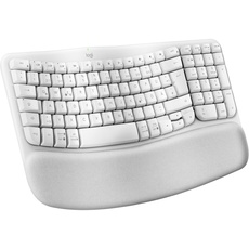 Logitech Wave Keys kabellose ergonomische Tastatur - Weiß, Italienisches QWERTY-Layout