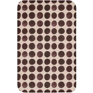 OnlyWow Wc-Vorleger Polka dots - Muster - Braun WC Teppich 50x80 cm , Bordeaux , Textil , Füllung: Polyurethan (Pur) , Rechteckig , 50x1 cm , Heimtextilien, Badtextilien, WC Vorleger