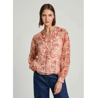 Pepe Jeans für Damen. PL304951 Poemy Bluse weiß ecru, rosa (S), Rot, Lässig, Polyester, Langarm