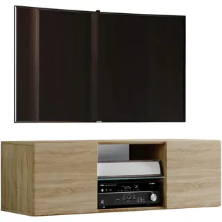 VCM Jusa Lowboard 115 x 40 x 36 cm Braun/Glas