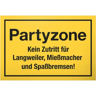 DankeDir! Partyzone Schild mit Spruch - lustiges Geschenk für ihn Geschenkidee Geburtstagsgeschenk Männer Jungs Party Deko Zubehör Scherzartikel JGA - Accessoire Fotobox