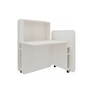 fm FLATup  Sekretär diamantweiß/ diamantweiß rechteckig, weiß 107,0 x 41,5 - 91,0 cm