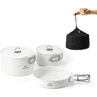 Naturehike Camping Topfset Geschirr Kochgeschirr Set Kochtopf für 3-7 Personen Zum Outdoor Wandern Picknick BBQ